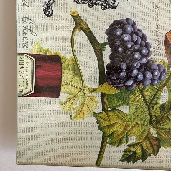 Michel Design Works Square Glass Wine and Cheese Tray Platter Vintage - Picture 4 of 9